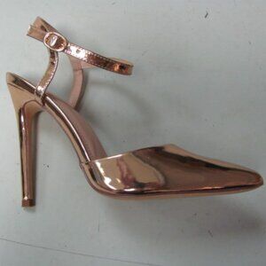 Olivia Jaymes Gwen Rose Gold Patent Stiletto Ankle Strap Pumps Size 8